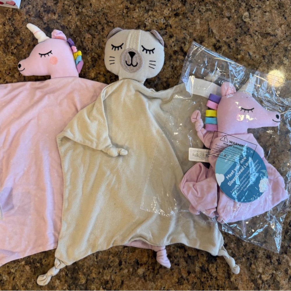 Little Sleepies loveys. 1 NWT, 2 gently pre-loved.